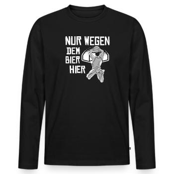 Basketball Geschenkidee Sport Design - Männer Premium Bio Langarmshirt - Schwarz - Vorne - Nico (187cm)