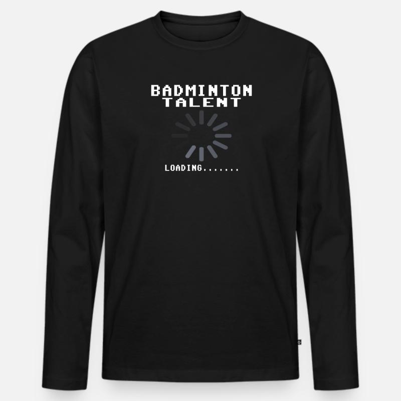 Badminton Geschenkidee Sport Design - Männer Premium Bio Langarmshirt - Schwarz