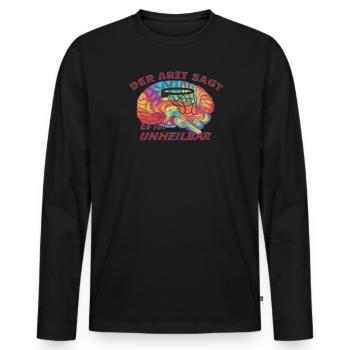 Basketball Geschenkidee Sport Design - Männer Premium Bio Langarmshirt - Schwarz - Vorne - Nico (187cm)