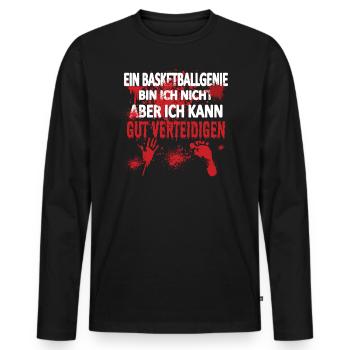 Basketball Geschenkidee Sport Design - Männer Premium Bio Langarmshirt - Schwarz - Vorne - Nico (187cm)