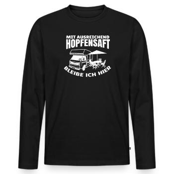 Camper Geschenkidee Camping - Männer Premium Bio Langarmshirt - Schwarz - Vorne - Nico (187cm)