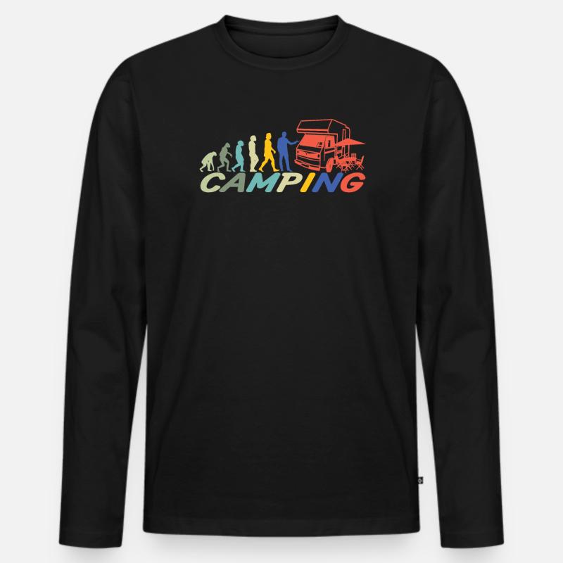 Camper Geschenkidee Camping - Männer Premium Bio Langarmshirt - Schwarz