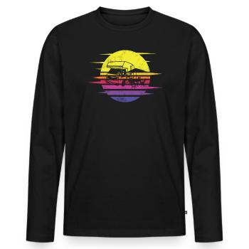 Camper Gift Idea Camping - Men's Premium Organic Long Sleeve Shirt - black - Front - Nico (187cm)