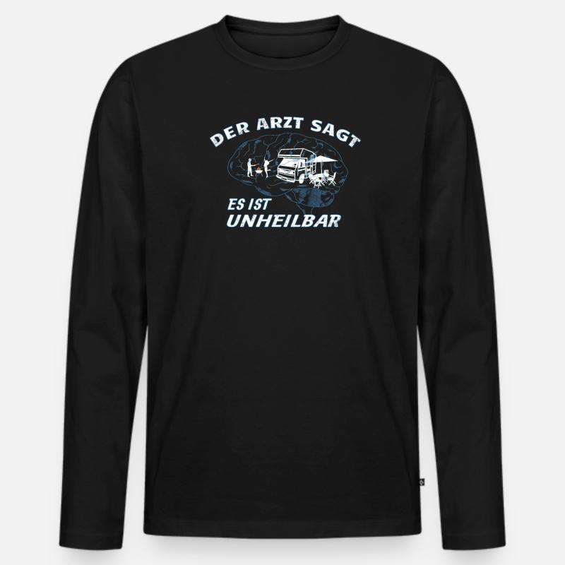Camper Geschenkidee Camping - Männer Premium Bio Langarmshirt - Schwarz