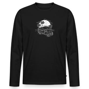 Camper Geschenkidee Camping - Männer Premium Bio Langarmshirt - Schwarz - Vorne - Nico (187cm)