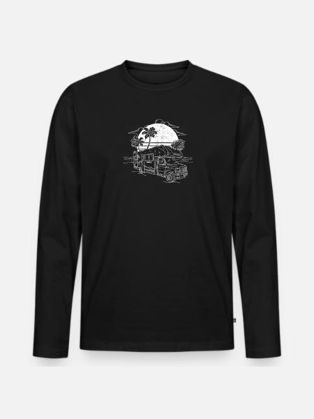 Camper Gift Idea Camping - Men's Premium Organic Long Sleeve Shirt - black