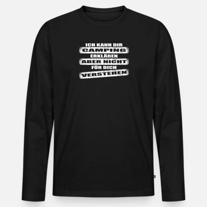 Camper Geschenkidee Camping - Männer Premium Bio Langarmshirt - Schwarz