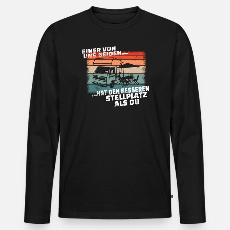 Camper Geschenkidee Camping - Männer Premium Bio Langarmshirt - Schwarz