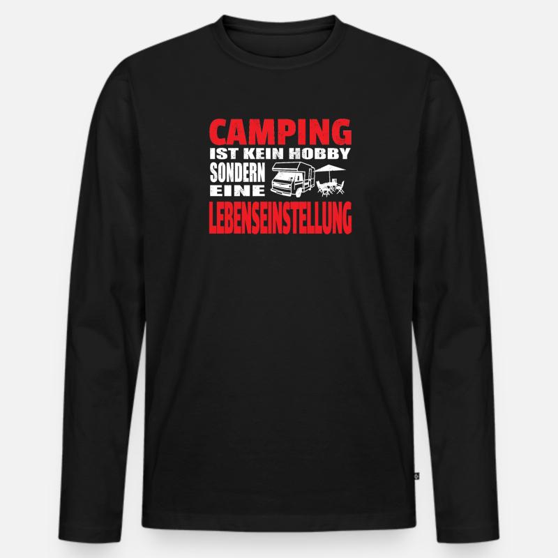 Camper Geschenkidee Camping - Männer Premium Bio Langarmshirt - Schwarz