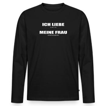 Camper Geschenkidee Camping - Männer Premium Bio Langarmshirt - Schwarz - Vorne - Nico (187cm)