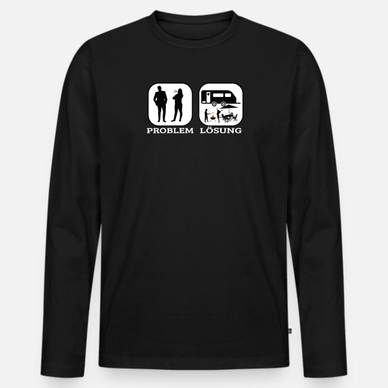 Camper Geschenkidee Camping - Männer Premium Bio Langarmshirt - Schwarz