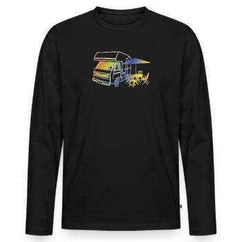 Camper Gift Idea Camping - Men's Premium Organic Long Sleeve Shirt - black - Front - Nico (187cm)