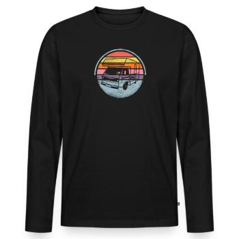Camper Geschenkidee Camping - Männer Premium Bio Langarmshirt - Schwarz - Vorne - Nico (187cm)