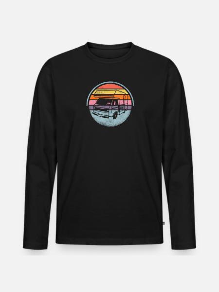 Camper Geschenkidee Camping - Männer Premium Bio Langarmshirt - Schwarz