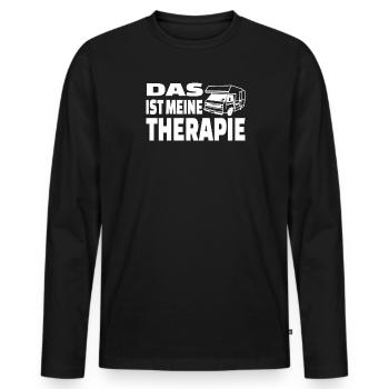 Camper Geschenkidee Camping - Männer Premium Bio Langarmshirt - Schwarz - Vorne - Nico (187cm)