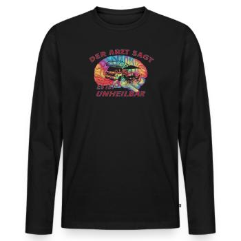 Camper Geschenkidee Camping - Männer Premium Bio Langarmshirt - Schwarz - Vorne - Nico (187cm)