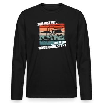 Camper Gift Idea Camping - Men's Premium Organic Long Sleeve Shirt - black - Front - Nico (187cm)