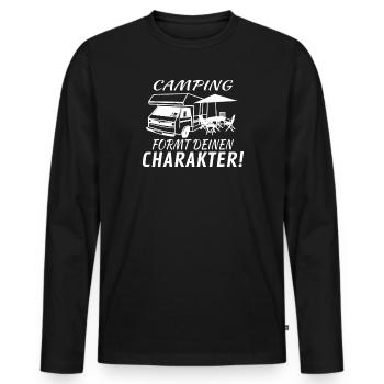Camper Gift Idea Camping - Men's Premium Organic Long Sleeve Shirt - black - Front - Nico (187cm)