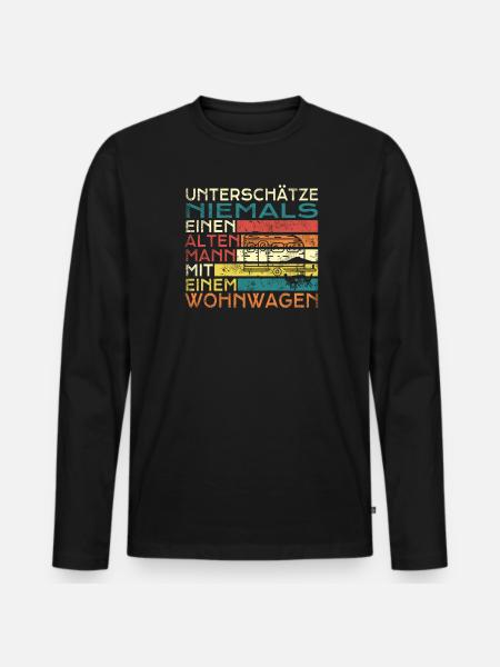 Camper Geschenkidee Camping - Männer Premium Bio Langarmshirt - Schwarz