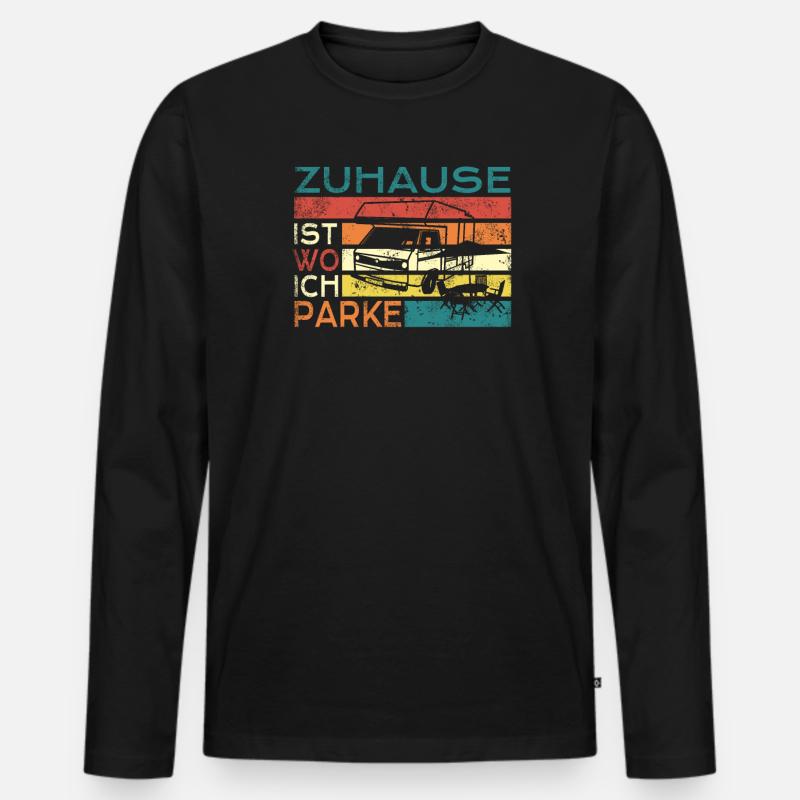 Camper Geschenkidee Camping - Männer Premium Bio Langarmshirt - Schwarz