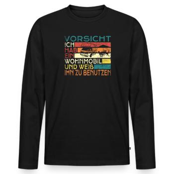 Camper Geschenkidee Camping - Männer Premium Bio Langarmshirt - Schwarz - Vorne - Nico (187cm)