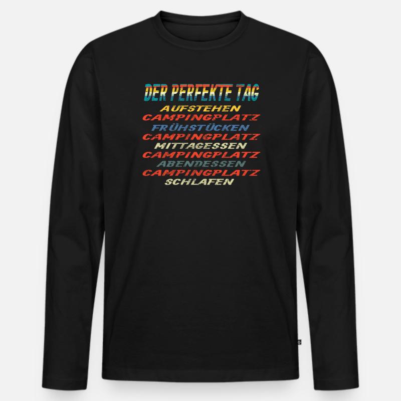 Camper Geschenkidee Camping - Männer Premium Bio Langarmshirt - Schwarz