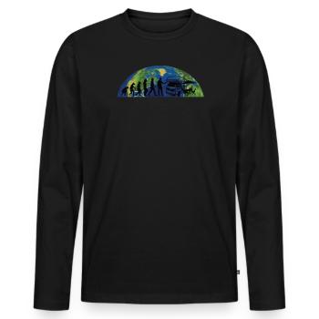 Camper Gift Idea Camping - Men's Premium Organic Long Sleeve Shirt - black - Front - Nico (187cm)