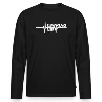 Camper Geschenkidee Camping - Männer Premium Bio Langarmshirt - Schwarz - Vorne - Nico (187cm)