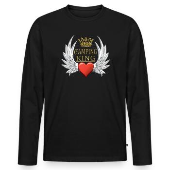 Camper Gift Idea Camping - Men's Premium Organic Long Sleeve Shirt - black - Front - Nico (187cm)