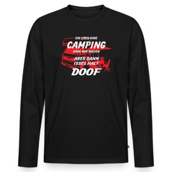 Camper Gift Idea Camping - Men's Premium Organic Long Sleeve Shirt - black - Front - Nico (187cm)