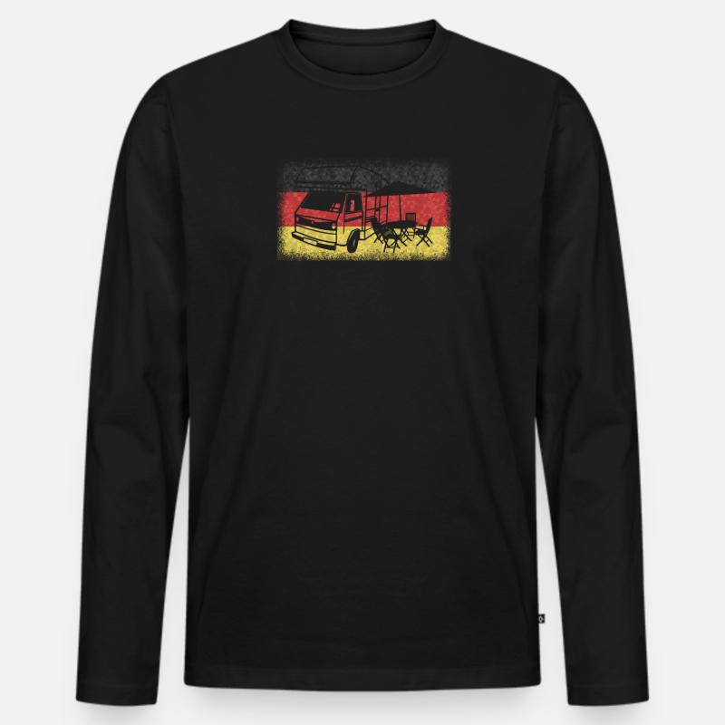 Camper Geschenkidee Camping - Männer Premium Bio Langarmshirt - Schwarz