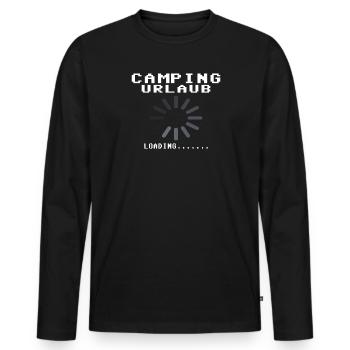 Camper Geschenkidee Camping - Männer Premium Bio Langarmshirt - Schwarz - Vorne - Nico (187cm)