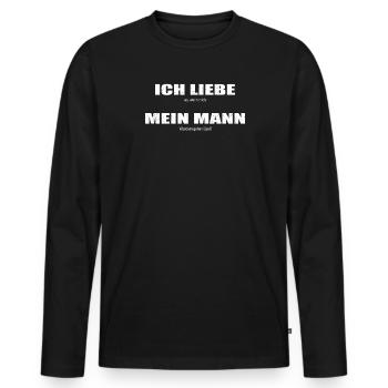 Wandern Zubehör Wanderer Motiv - Männer Premium Bio Langarmshirt - Schwarz - Vorne - Nico (187cm)