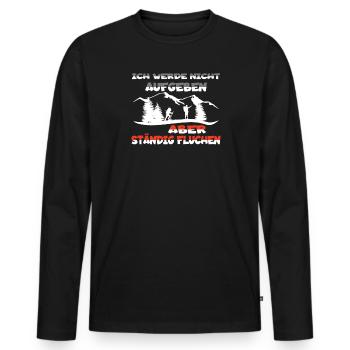 Wandern Zubehör Wanderer Motiv - Männer Premium Bio Langarmshirt - Schwarz - Vorne - Nico (187cm)