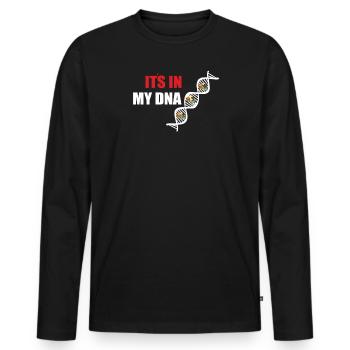 Hiking Accessories Wanderer Motif - Men's Premium Organic Long Sleeve Shirt - black - Front - Nico (187cm)