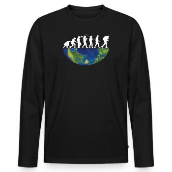 Wandern Zubehör Wanderer Motiv - Männer Premium Bio Langarmshirt - Schwarz - Vorne - Nico (187cm)