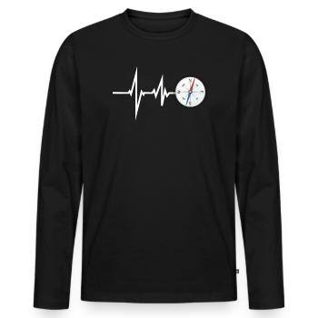 Wandern Zubehör Wanderer Motiv - Männer Premium Bio Langarmshirt - Schwarz - Vorne - Nico (187cm)