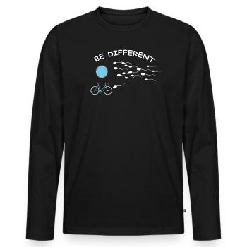 Bicycle Accessories Cyclist Motif - Men's Premium Organic Long Sleeve Shirt - black - Front - Nico (187cm)
