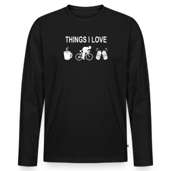 Bicycle Accessories Cyclist Motif - Men's Premium Organic Long Sleeve Shirt - black - Front - Nico (187cm)