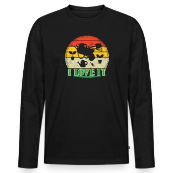 Gardener Accessories Garden Motif - Men's Premium Organic Long Sleeve Shirt - black - Front - Nico (187cm)