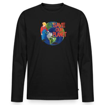 Gardener Accessories Garden Motif - Men's Premium Organic Long Sleeve Shirt - black - Front - Nico (187cm)