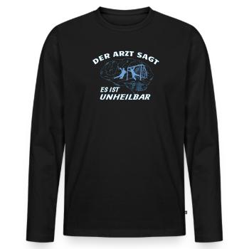 Handball Zubehör handballer Motiv - Männer Premium Bio Langarmshirt - Schwarz - Vorne - Nico (187cm)