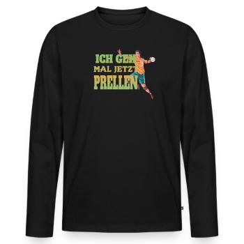 Handball Zubehör handballer Motiv - Männer Premium Bio Langarmshirt - Schwarz - Vorne - Nico (187cm)
