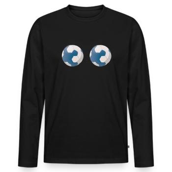 Handball Zubehör handballer Motiv - Männer Premium Bio Langarmshirt - Schwarz - Vorne - Nico (187cm)