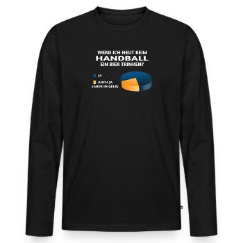 Handball Zubehör handballer Motiv - Männer Premium Bio Langarmshirt - Schwarz - Vorne - Nico (187cm)