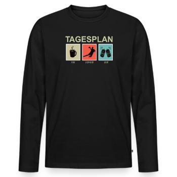 Handball Zubehör handballer Motiv - Männer Premium Bio Langarmshirt - Schwarz - Vorne - Nico (187cm)