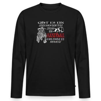 Handball Zubehör handballer Motiv - Männer Premium Bio Langarmshirt - Schwarz - Vorne - Nico (187cm)