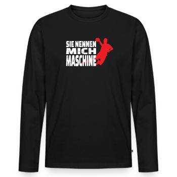 Handball Zubehör handballer Motiv - Männer Premium Bio Langarmshirt - Schwarz - Vorne - Nico (187cm)