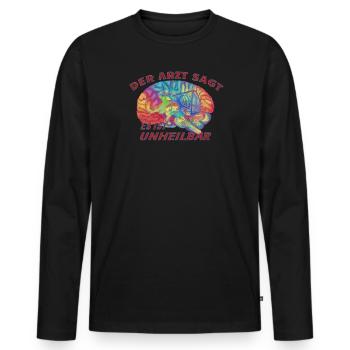 Handball Zubehör handballer Motiv - Männer Premium Bio Langarmshirt - Schwarz - Vorne - Nico (187cm)