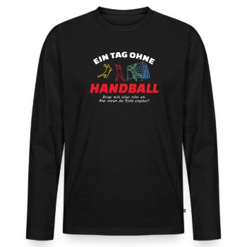 Handball Zubehör handballer Motiv - Männer Premium Bio Langarmshirt - Schwarz - Vorne - Nico (187cm)